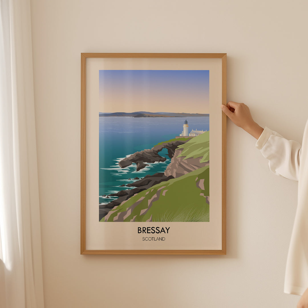 Bressay Scotland Travel Poster