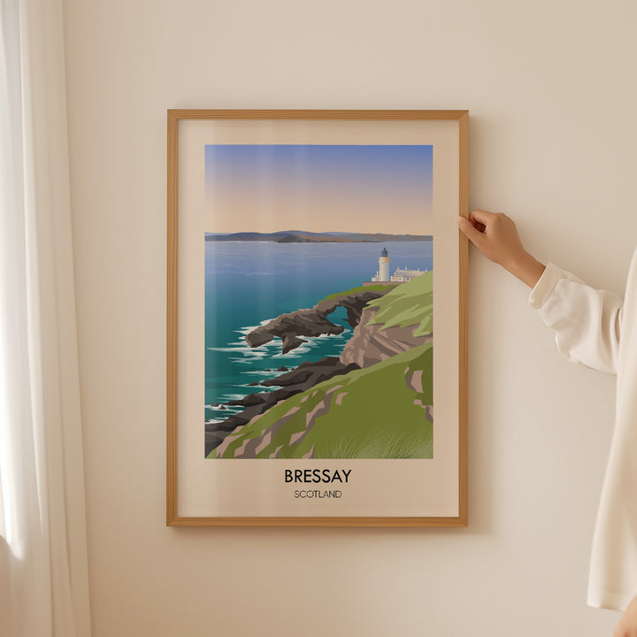 Bressay Scotland Travel Poster