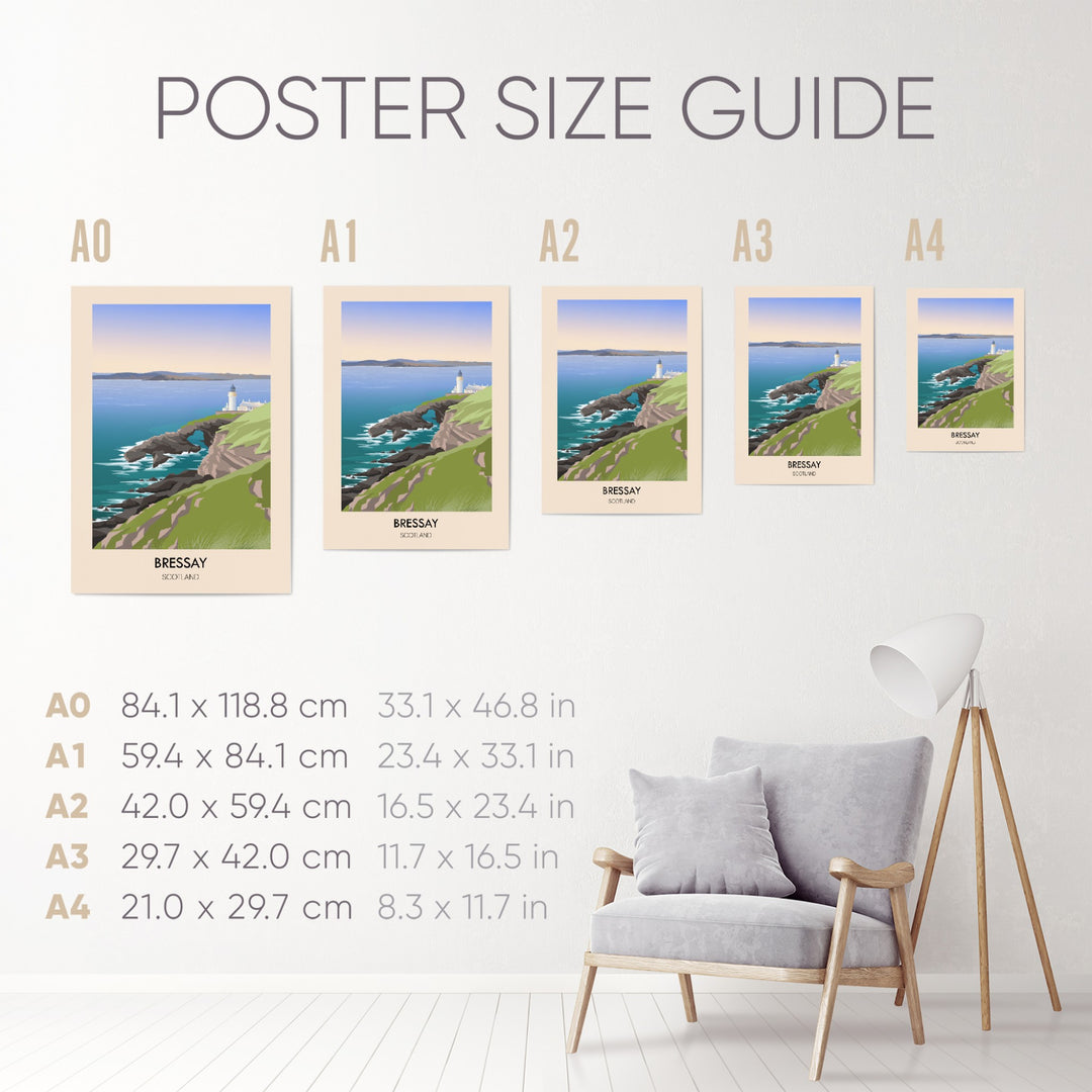 Bressay Scotland Travel Poster