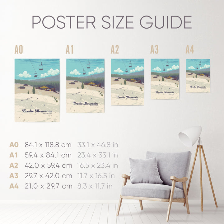 Brodie Mountain Massachusetts USA Ski Resort Travel Poster