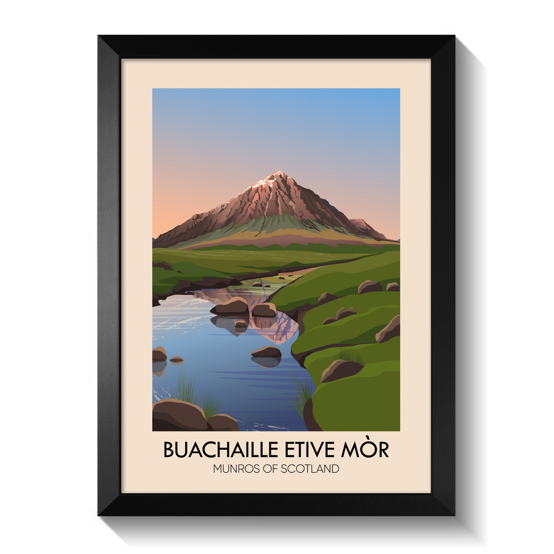 Buachaille Etive Mor Munros of Scotland Poster