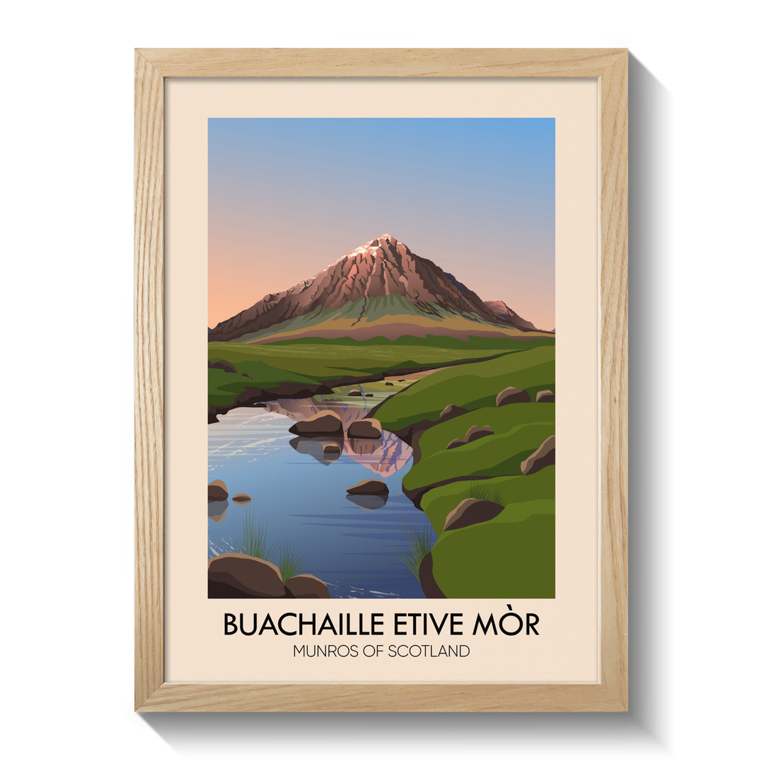 Buachaille Etive Mor Munros of Scotland Poster