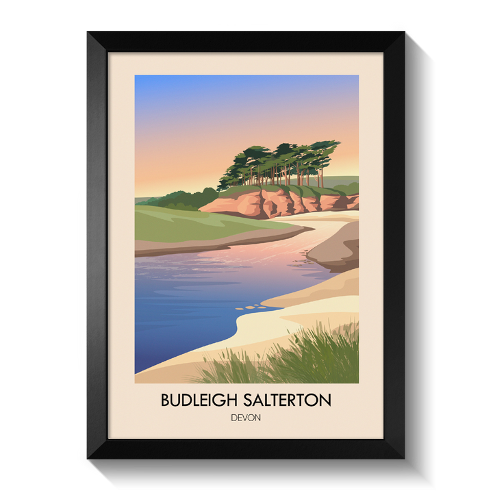 Budleigh Salterton Devon Seaside Travel Poster