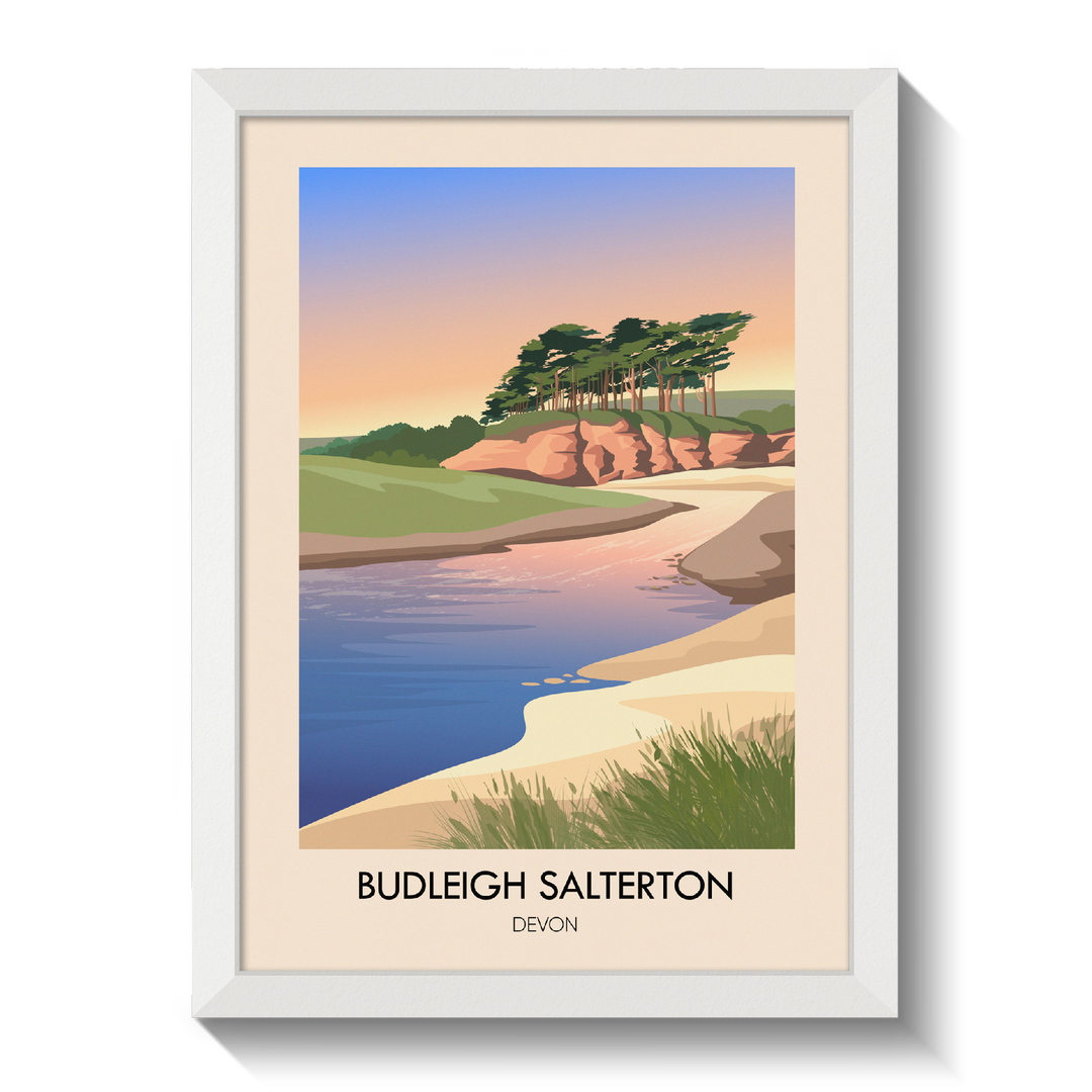 Budleigh Salterton Devon Seaside Travel Poster