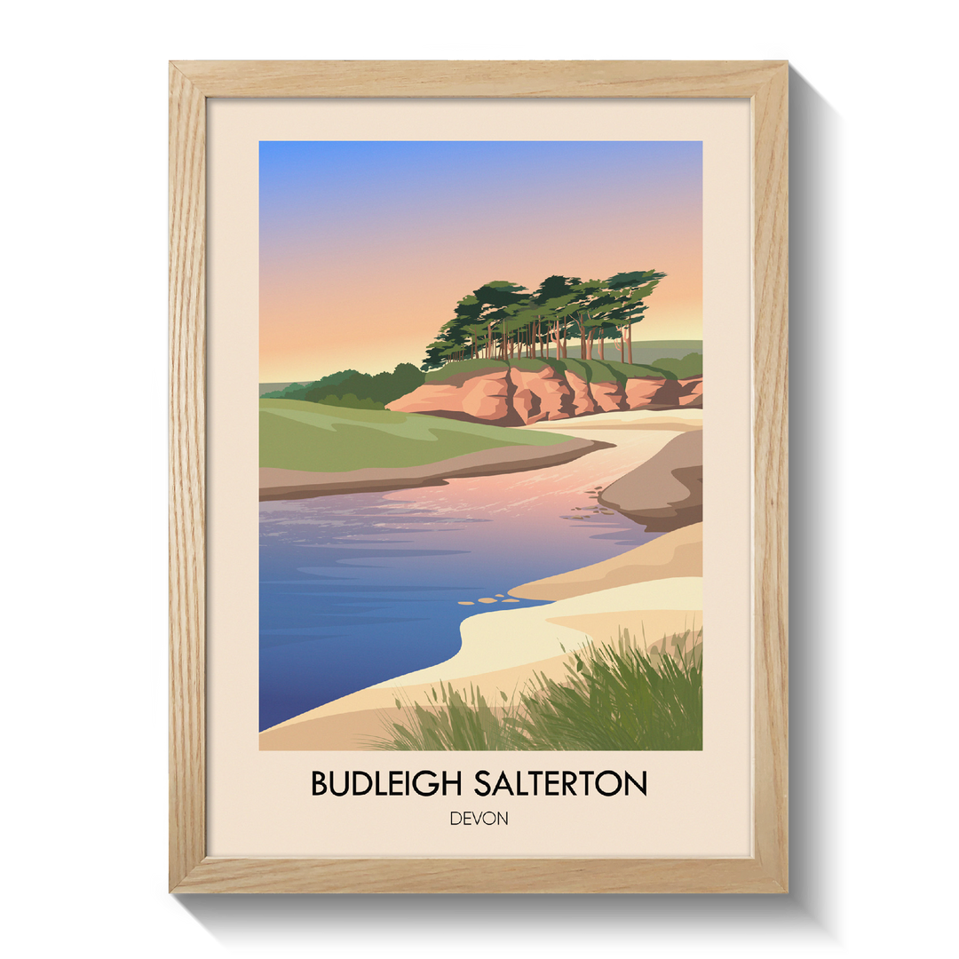 Budleigh Salterton Devon Seaside Travel Poster