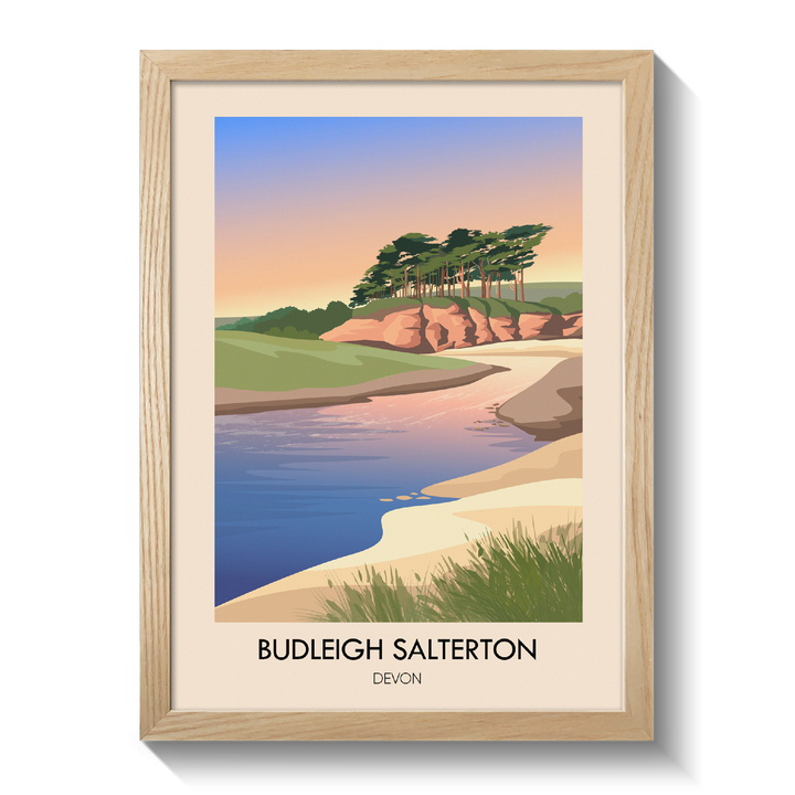 Budleigh Salterton Devon Seaside Travel Poster