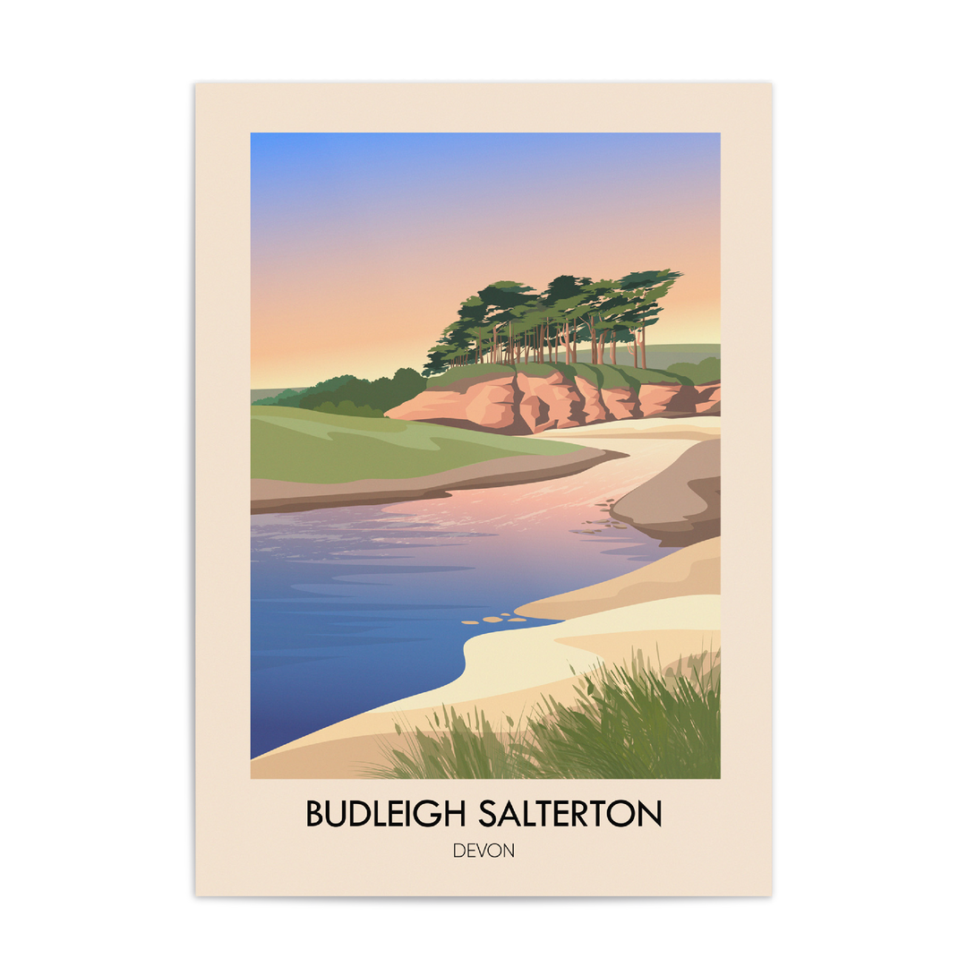 Budleigh Salterton Devon Seaside Travel Poster