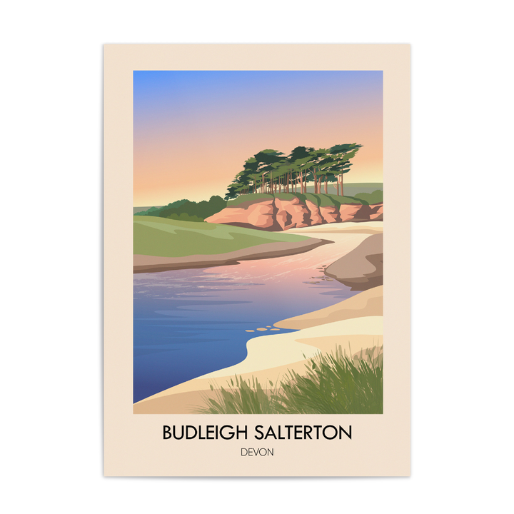 Budleigh Salterton Devon Seaside Travel Poster