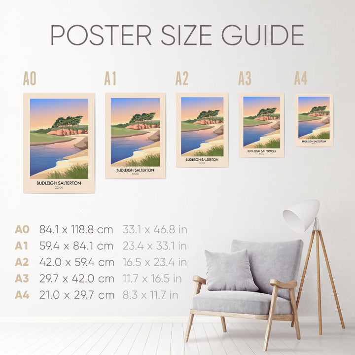 Budleigh Salterton Devon Seaside Travel Poster