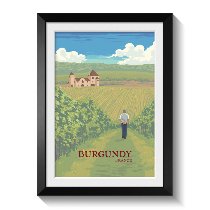Burgundy Wine Region France Travel Poster