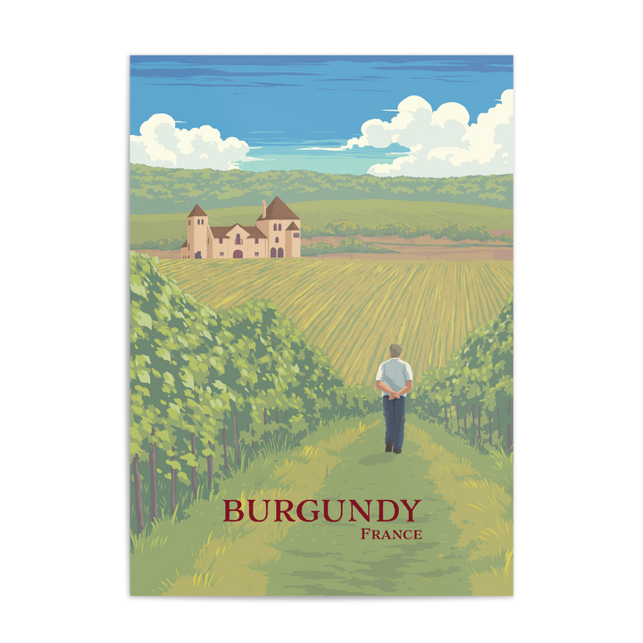 Burgundy Wine Region France Travel Poster
