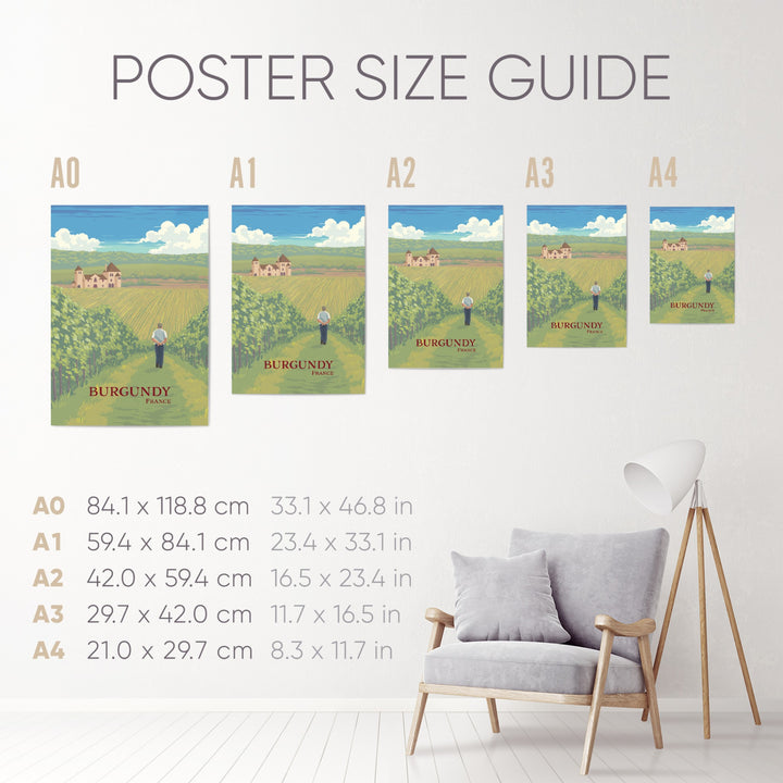 Burgundy Wine Region France Travel Poster