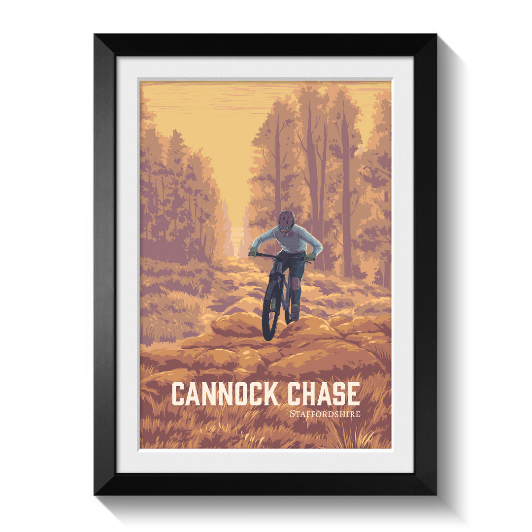 Cannock Chase Mountain Biking Travel Poster