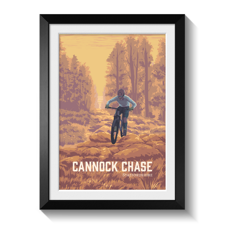 Cannock Chase Mountain Biking Travel Poster
