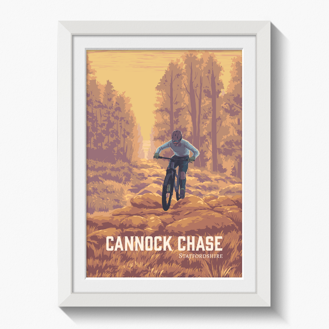 Cannock Chase Mountain Biking Travel Poster