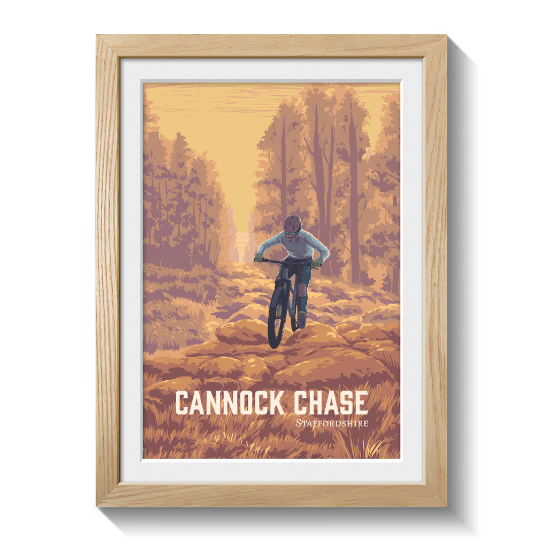Cannock Chase Mountain Biking Travel Poster