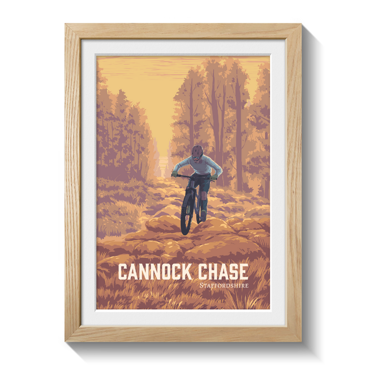 Cannock Chase Mountain Biking Travel Poster