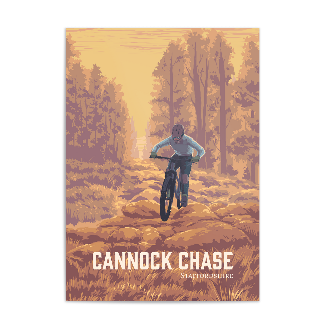 Cannock Chase Mountain Biking Travel Poster