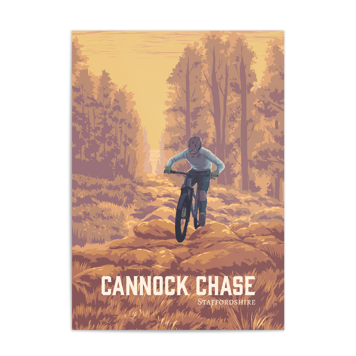 Cannock Chase Mountain Biking Travel Poster