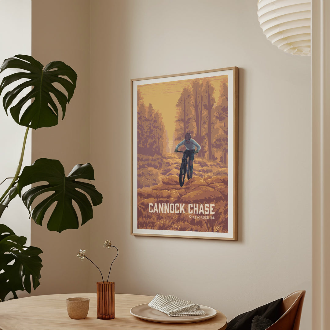 Cannock Chase Mountain Biking Travel Poster