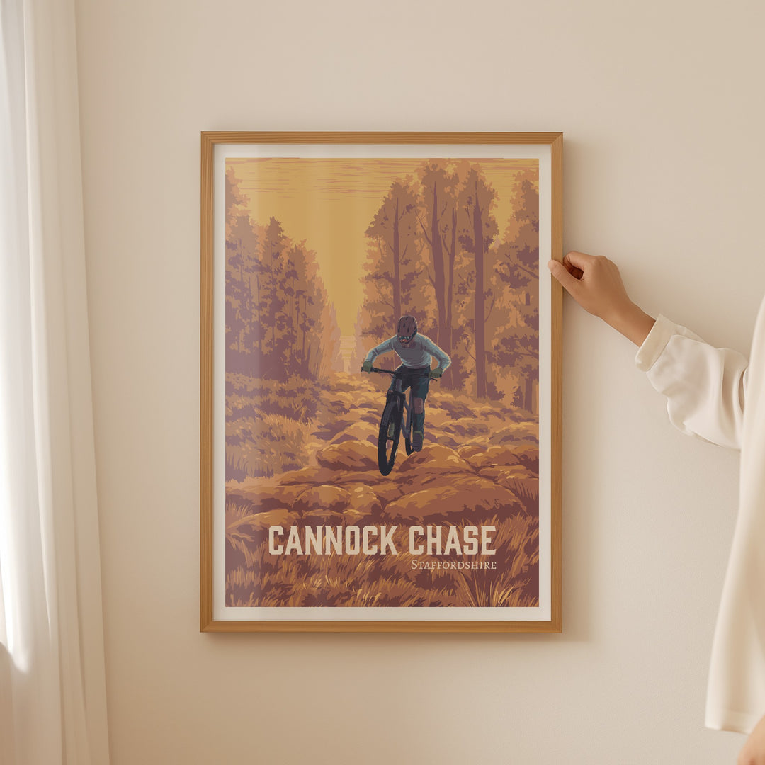 Cannock Chase Mountain Biking Travel Poster
