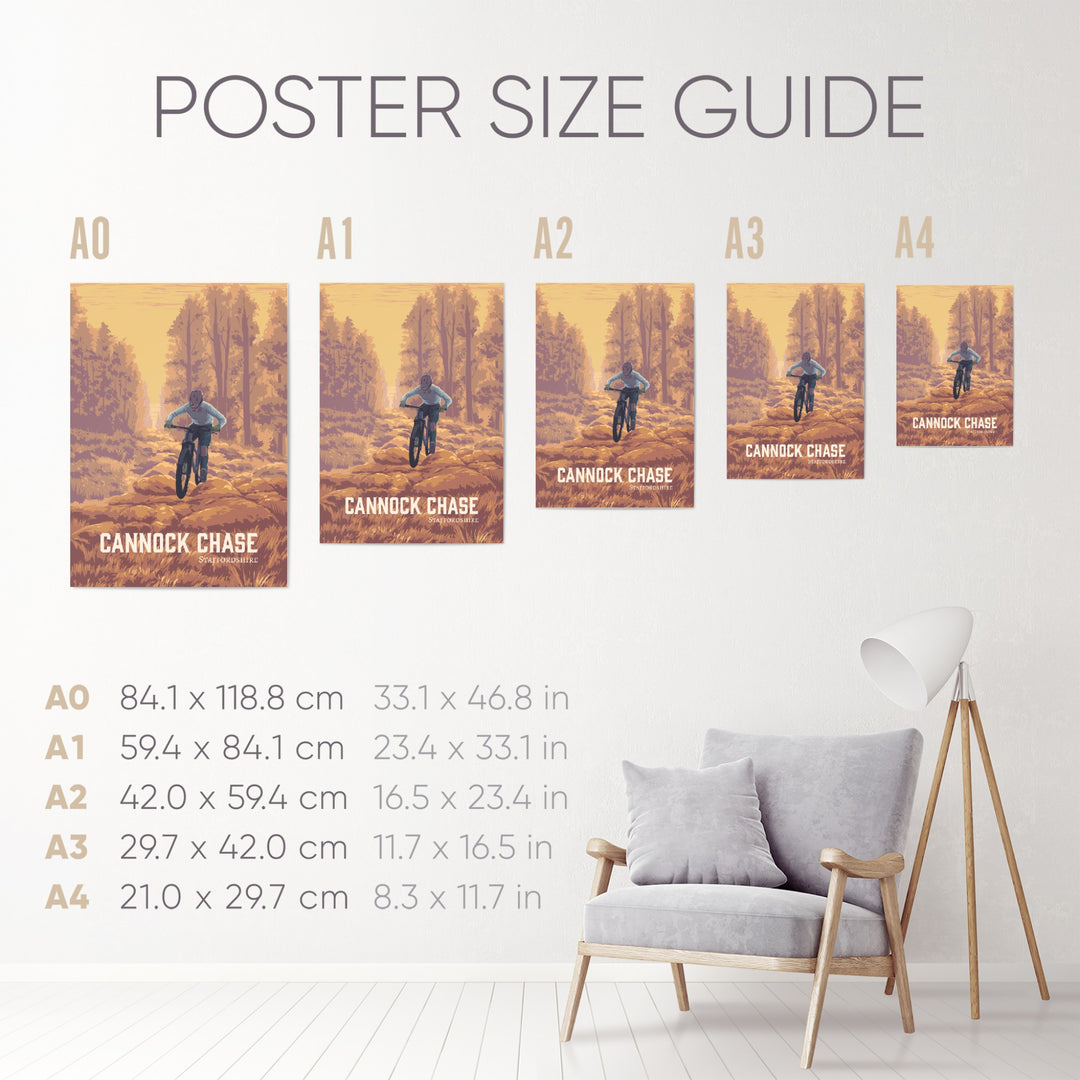 Cannock Chase Mountain Biking Travel Poster