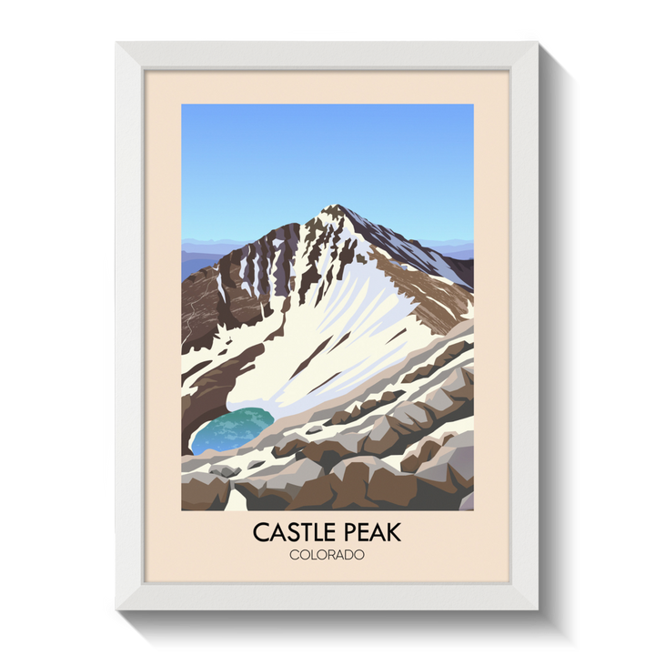 Castle Peak Colorado USA Travel Poster