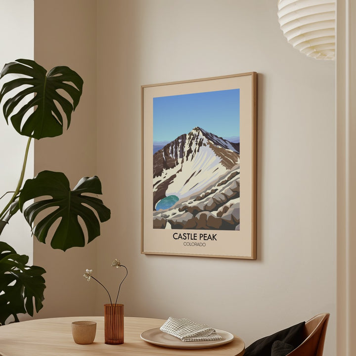 Castle Peak Colorado USA Travel Poster