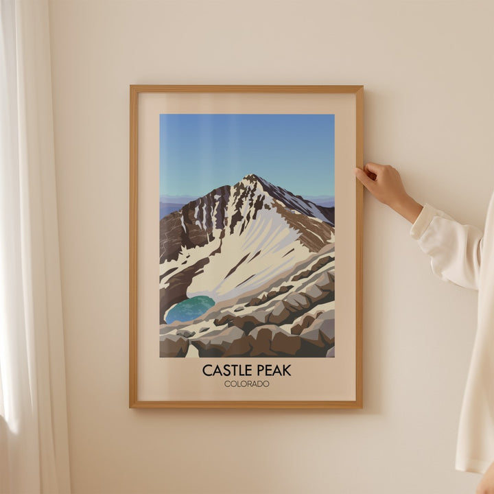 Castle Peak Colorado USA Travel Poster