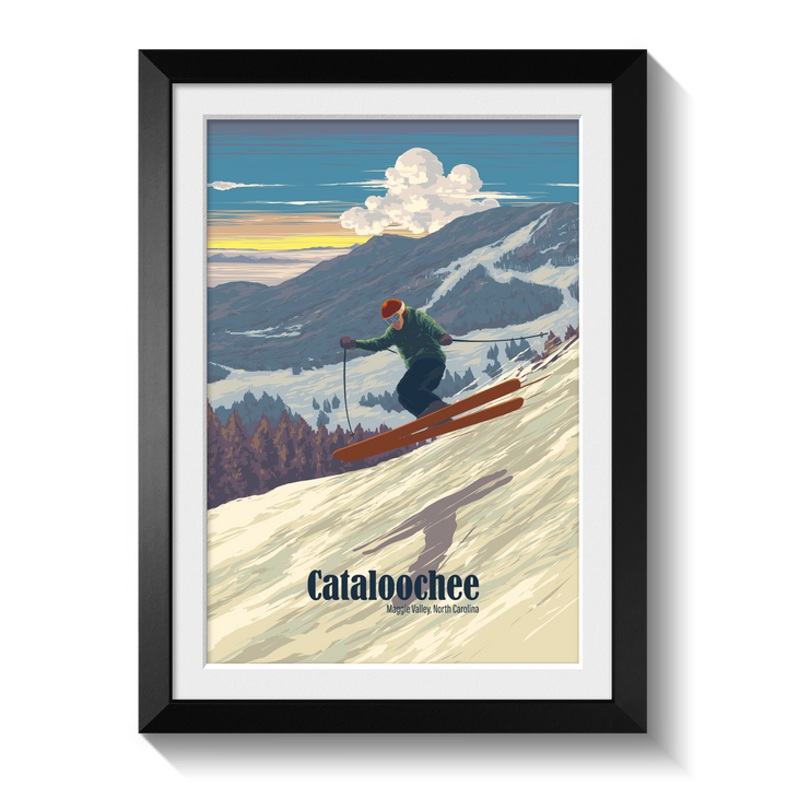 Cataloochee Maggie Valley North Carolina USA Ski Resort Travel Poster