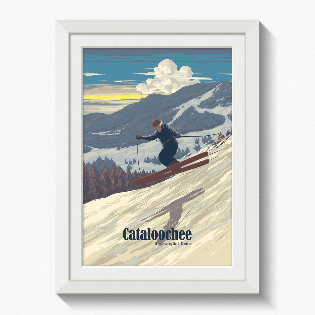 Cataloochee Maggie Valley North Carolina USA Ski Resort Travel Poster