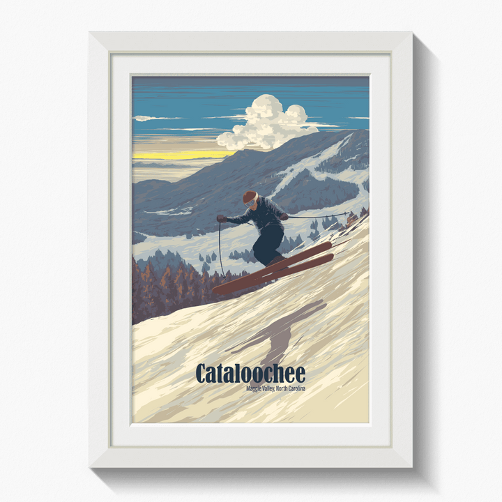Cataloochee Maggie Valley North Carolina USA Ski Resort Travel Poster