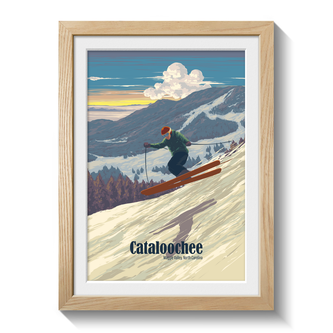 Cataloochee Maggie Valley North Carolina USA Ski Resort Travel Poster