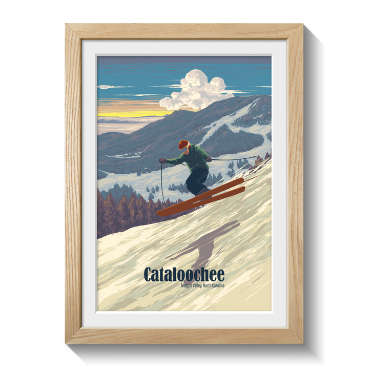 Cataloochee Maggie Valley North Carolina USA Ski Resort Travel Poster