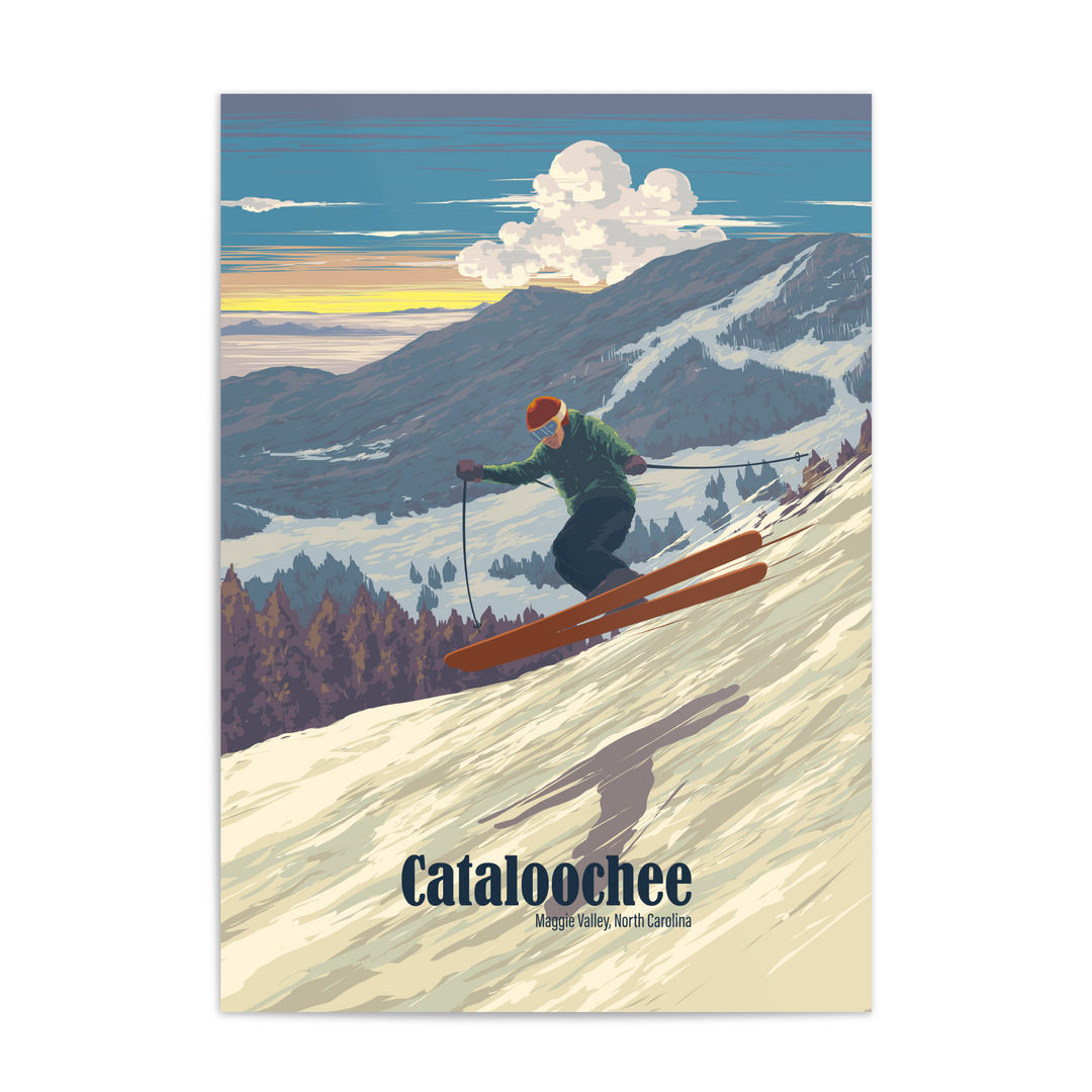 Cataloochee Maggie Valley North Carolina USA Ski Resort Travel Poster