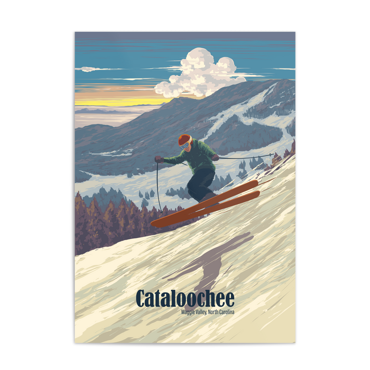 Cataloochee Maggie Valley North Carolina USA Ski Resort Travel Poster