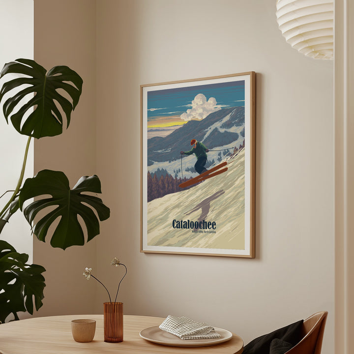Cataloochee Maggie Valley North Carolina USA Ski Resort Travel Poster