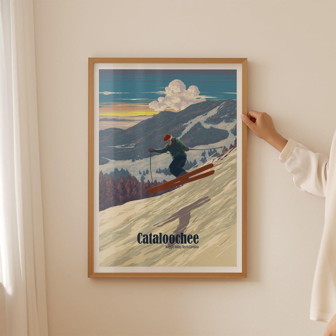 Cataloochee Maggie Valley North Carolina USA Ski Resort Travel Poster