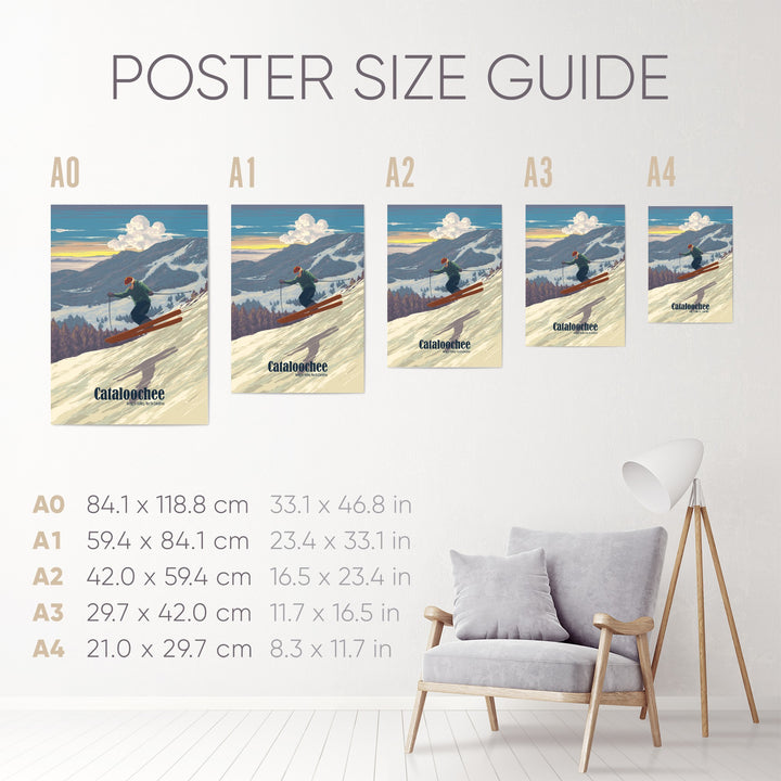 Cataloochee Maggie Valley North Carolina USA Ski Resort Travel Poster