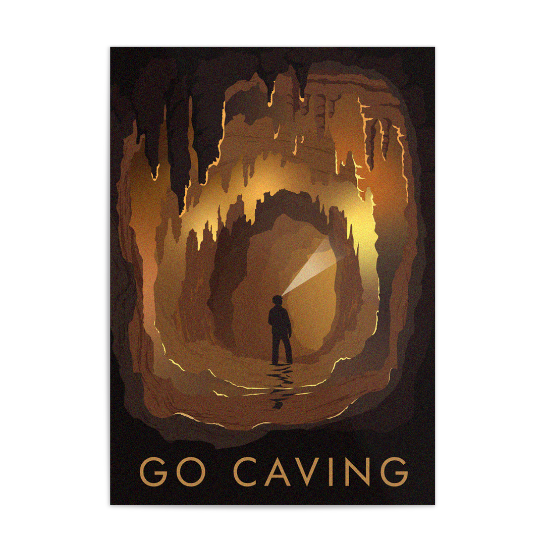 Gocave Go Caving Travel Poster – Bucket List Prints