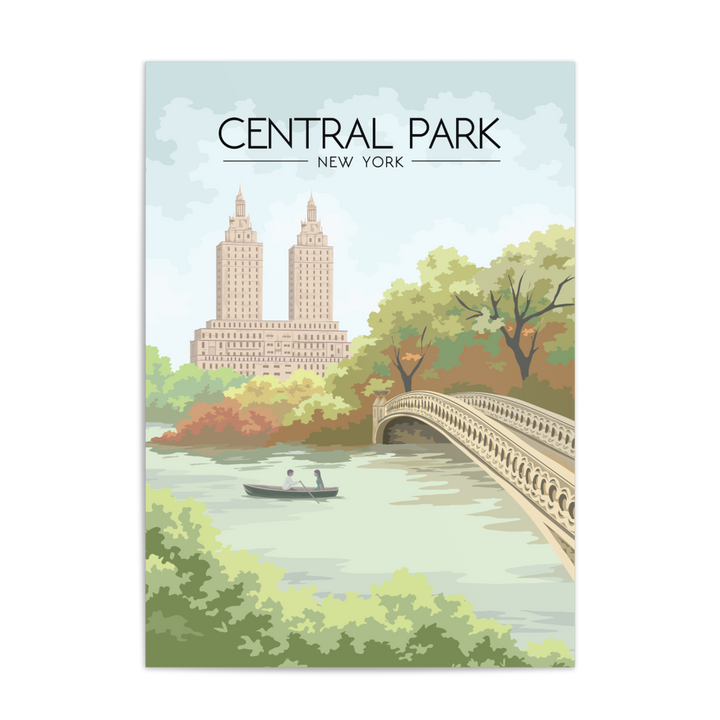 Central Park New York Bow Bridge Travel Poster