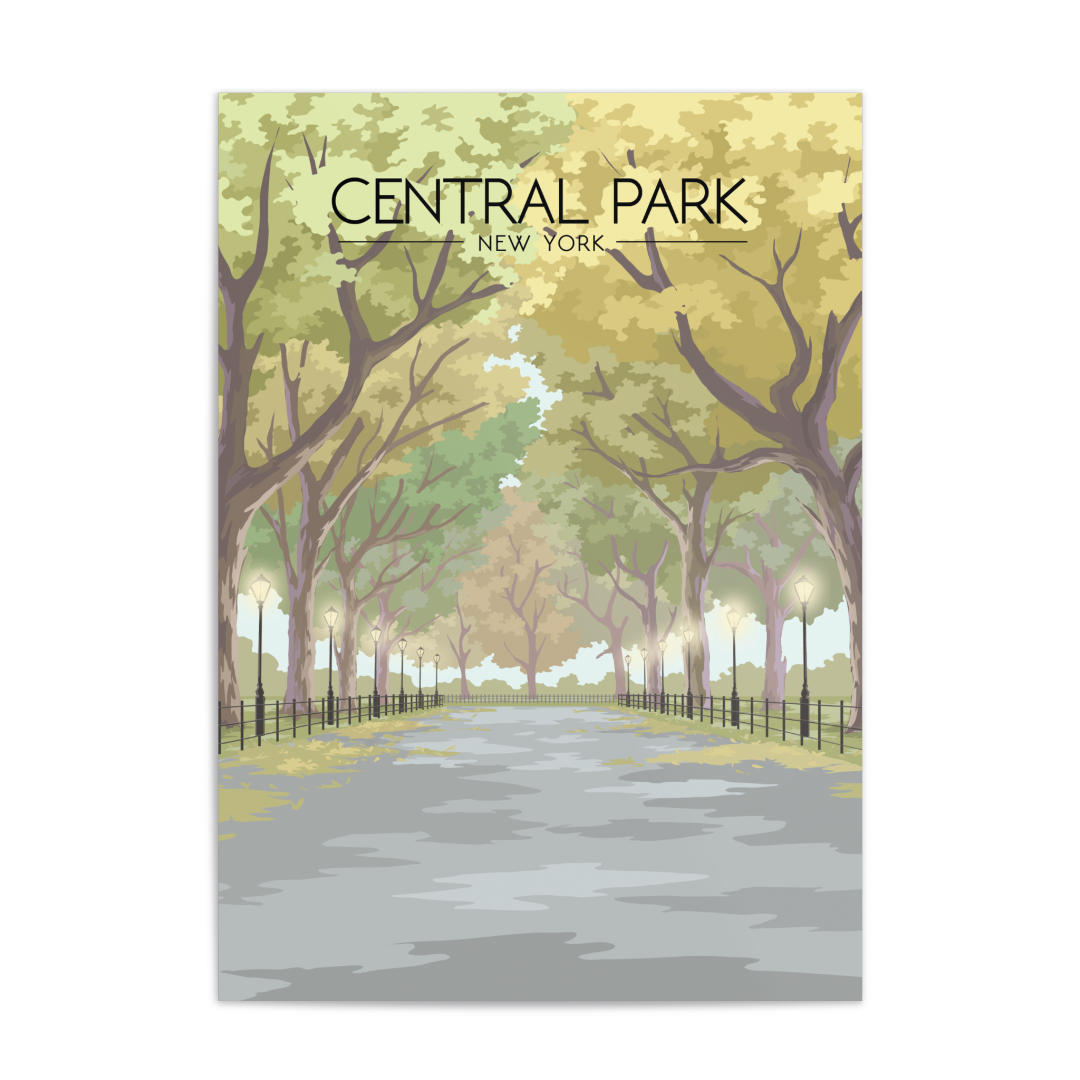 Central Park New York The Mall Travel Poster