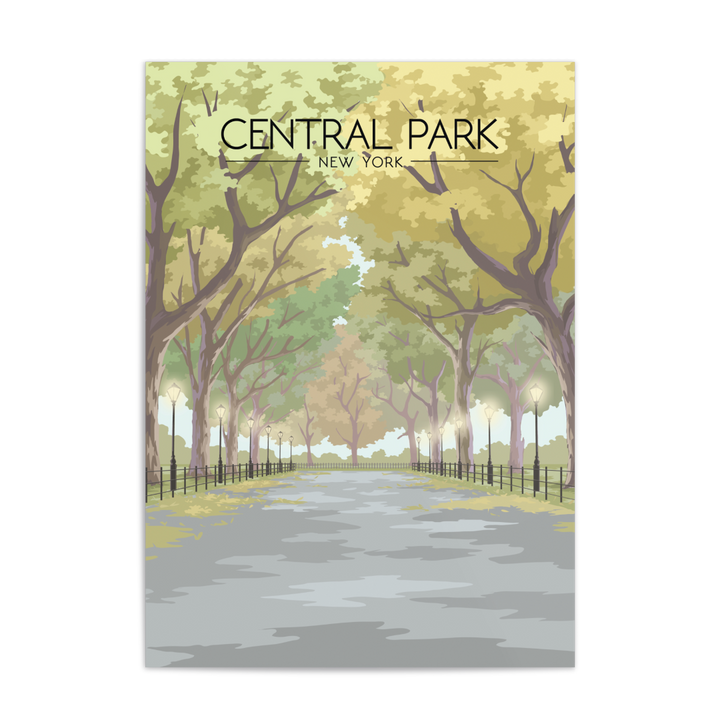Central Park New York The Mall Travel Poster