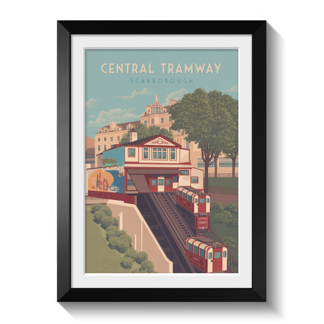 Central Tramway Scarborough Travel Poster