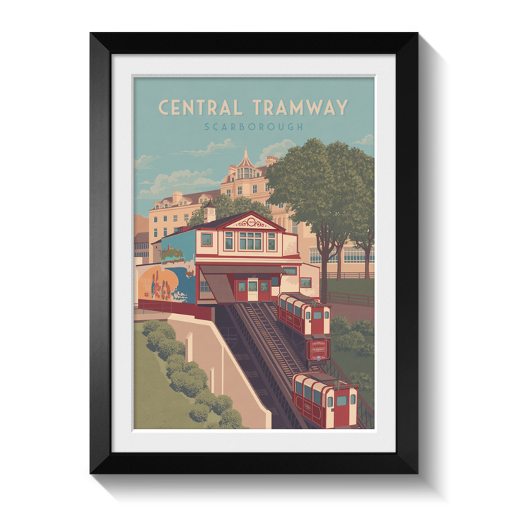 Central Tramway Scarborough Travel Poster
