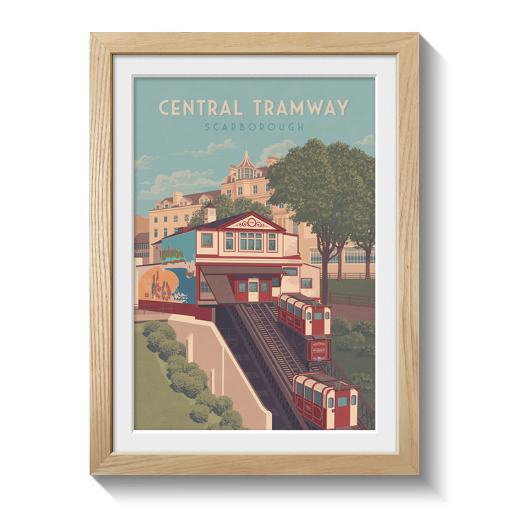 Central Tramway Scarborough Travel Poster