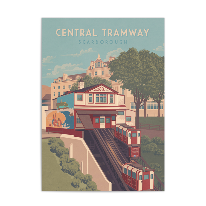 Central Tramway Scarborough Travel Poster