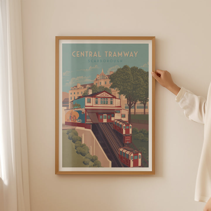 Central Tramway Scarborough Travel Poster