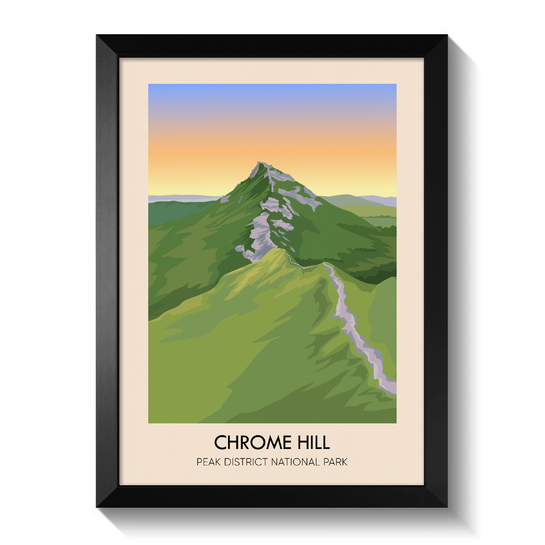 Chrome Hill Peak District Travel Poster