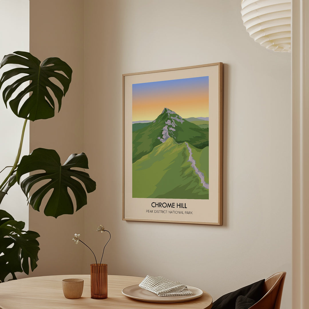 Chrome Hill Peak District Travel Poster